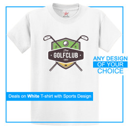 Personalised White Tee With Your Own Sports Club Logo Print On Front